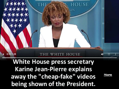 According to White House press secretary Karine Jean-Pierre, there are perfectly logical explanations for what President Biden is doing in these fake videos. Opens a new window and it takes a few seconds to load the video.